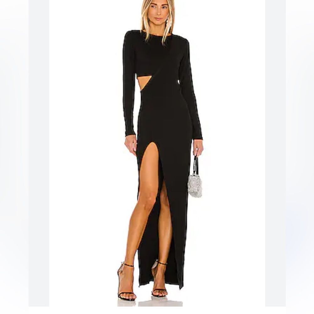 Atoir time stands still dress Black maxi cut out knit body con Revolve NWT 6